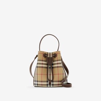 Burberry Mini Check Bucket Bag