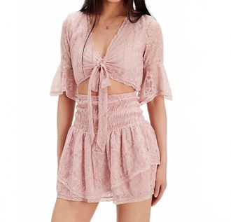 Free People Natural Lala Lace Mini Dress In Pink