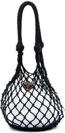 Prada Pre-owned Bucket Bags, female, Black, Size: ONE SIZE Pre-owned Mesh Bucket Bag