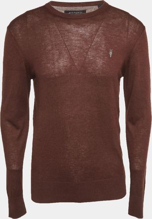 AllSaints Brown Knit Nomo Crewneck Sweatshirt