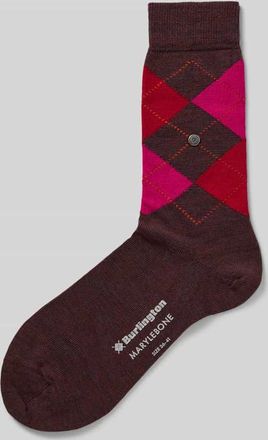 Burlington Socken mit Label-Details Modell Marylebone in Bordeaux, Größe 36-41