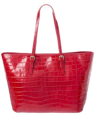 Persaman New York Croc-Embossed Leather Tote