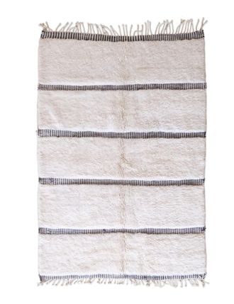 AFK Living Alfombra bereber marroqu&iacute; de pura lana blanca 154 x 223 cm