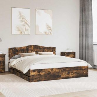 vidaXL Estructura De Cama Roble Ahumado 180 X 200 Cm Madera Ingenieril Vidaxl