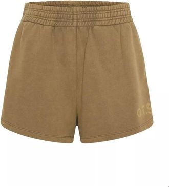 One Teaspoon High Waist Katoenen Shorts Hustle - Dames - Bermuda - Beige - 2XS - Katoen - Korte Broeken