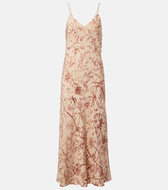 Loro Piana Vestido midi Marian de seda en jacquard estampado