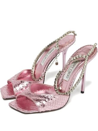 Jimmy Choo London Saeda leather sandals - Pink