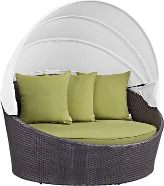 ModWay Outdoor Convene Canopy Outdoor Patio Wicker Rattan Daybed