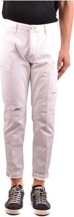 Pantaloni Torino Klassieke Denim Jeans voor Mannen - Heren - Slim Fit Jeans - Wit - W33 - Denim - Jeans