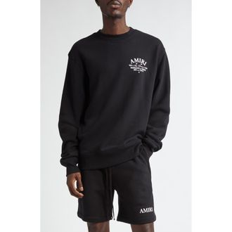 Amiri Arts District Cotton Crewneck Graphic Sweatshirt in Black at Nordstrom, Size Medium