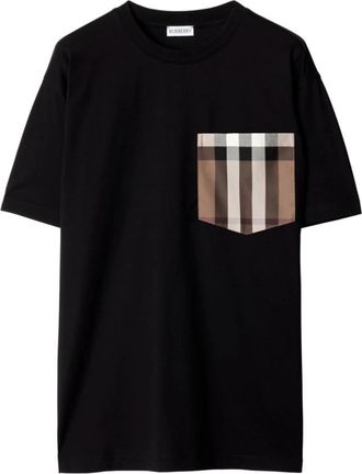 Burberry Zwart Katoenen Jersey Weefsel T-shirt - Dames - T-shirts - Zwart - XS - Katoen - Tops