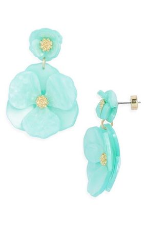 Nordstrom Pansy Drop Earrings in Seafoam- Gold at Nordstrom