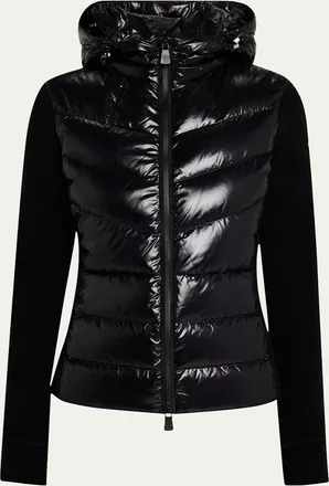 Moncler Puffer Polar Fleece Zip-Up Cardigan