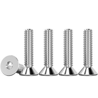 OEM Tornillos De Cabeza Avellanada M4 X 20 Mm Con Hex&aacute;gono Interior En Acero Inoxidable A2 V2a, Color Plata. Tornillos Hexagonales, Norma Din 7991 / Iso 1