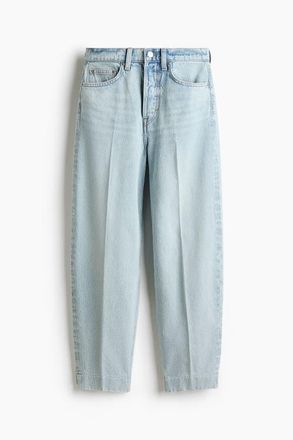 H&M Barrel High Ankle Jeans in Pale Denim Blue at Nordstrom, Size 14