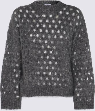 Brunello Cucinelli Dark Grey Mohair Knitwear