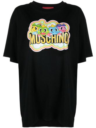 Moschino T-shirt van biologisch katoen met patroon - Zwart