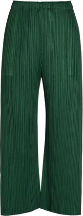 Pleats Please Issey Miyake Pleated Wide-leg Woven Trousers - Dark Green - 3