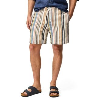 Rodd & Gunn Gifford Stripe Cotton Blend Drawstring Shorts in Kelp at Nordstrom, Size Xxx-Large