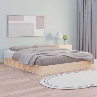 Berkfield Home Bed Frame 150x200 cm King Size Solid Wood in Brown