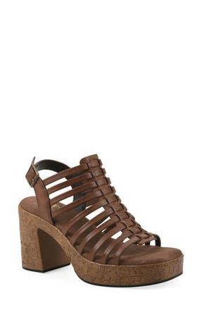 White Mountain Barbea Platform Sandal in Dark Tan Burnished Smooth at Nordstrom Rack, Size 9.5