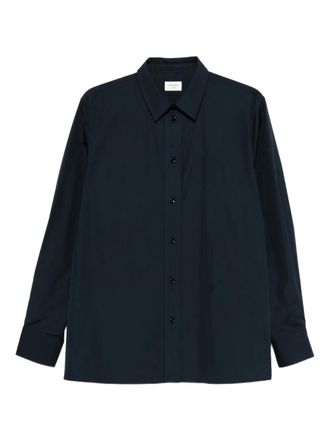 Saint Laurent Cassandre long-sleeve button-up shirt - men - Cotton - 39 - Blue