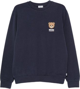 Moschino Teddy Bear Motif Crew Neck Sweater with Ribbed Details