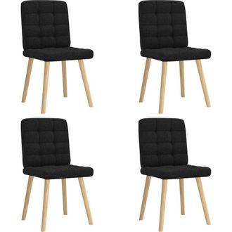 vidaXL Sillas De Comedor 4 Unidades Tela Negras Vidaxl