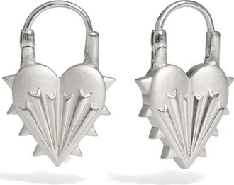 Awe Inspired Spiked Heart Hoop Earrings in Sterling Silver at Nordstrom