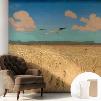 Tulup Carta Da Parati Non Tessuto - Con Colla Inclusa Per Camera Da Letto - Facile Da Applica - Motivo Decorativo Campo Di Grano 250x250 Cm