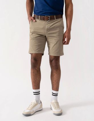 HUGO BOSS Mens BOSS Orange Mens Slim Fit Chino Shorts in Stretch Cotton Twill - Light/Pastel Brown 239 - Tan - Size: 32/36
