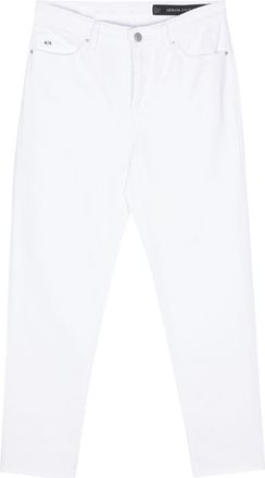 A|X Armani Exchange logo-embroidered tapered jeans - women - Cotton - 25 - White