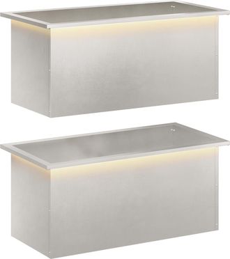vidaXL Jardinera Para Jard&iacute;n Con Luces Led 2 Uds. Plateado Vidaxl