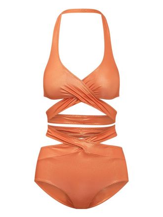 Alessandro Vigilante strap-fastening bikini - women - Polyamide/Elastane - M - Orange