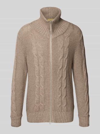 FTC Strickjacke aus Baumwoll-Kaschmir-Mix in Beige, Größe 48