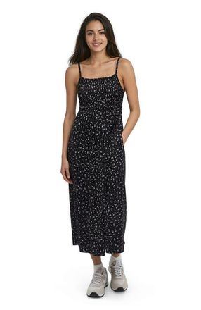 tentree Driftwood Dress in Meteorite Black/ditsy at Nordstrom, Size X-Small