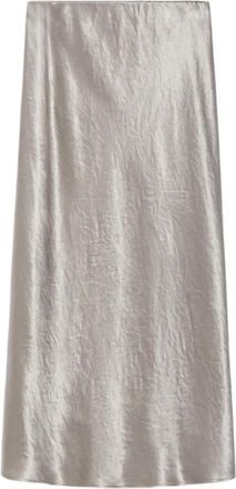 Max Mara Beige Satijnen Flared Rok - Dames - Midirokken - Beige - S - Satijn - Rokken