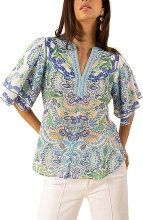 Hale Bob Hale Bob Braelyn Short Sleeve Silk-Blend Top