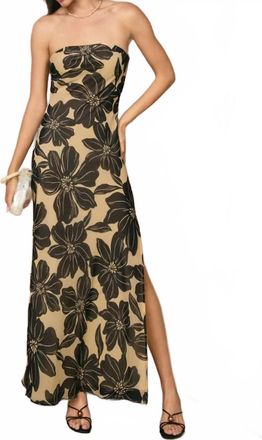 Dress Forum Womens Midnight Bloom Strapless Maxi Dress In Beige