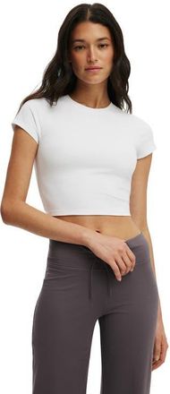 Cotton On Womens Active Ultra Soft Cropped Fitted Tshirt in White at Nordstrom, Size X-Small
