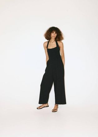 Mango Tuta collo halter cintura nero - Donna - XS - MANGO