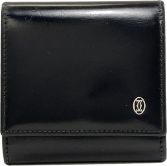 Cartier Black Leather Coin Purse/Coin Case (Pre-Owned)