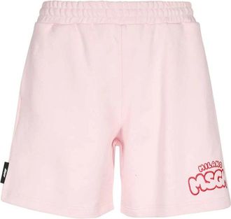 Msgm Katoenen Bermuda Shorts Elastische Tailleband - Heren - Korte Broeken - Roze - S - Katoen - Korte Broeken