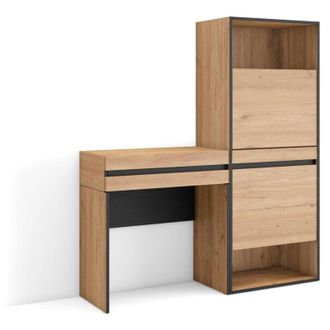 Skraut Home Skraut Home - Consola Entrada, Mueble Con Caj&oacute;n, 130x145x35 Cm, Recibidor, Zapatero, Estilo Moderno, Roble