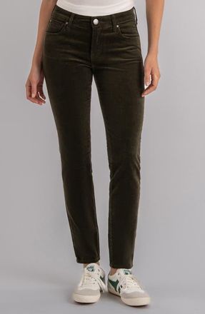 Kut from the Kloth Diana Stretch Corduroy Skinny Pants in Olive Jm at Nordstrom, Size 14