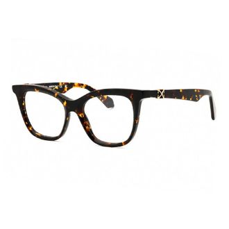Off-white Eyeglasses Cat Eye Full Rim, Havana Frame And Clear Demo Lenses Lens Oerj07Tstyle7T6000