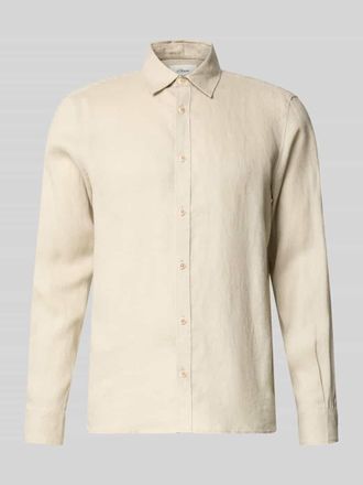 s.Oliver Red Label Regular Fit Freizeithemd aus reinem Leinen in Beige, Gr&ouml;&szlig;e XXL
