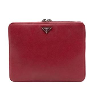 Prada Pre-owned Clutch Bag - Dames - Pre-owned - Rood - Maat: ONE Size Leer