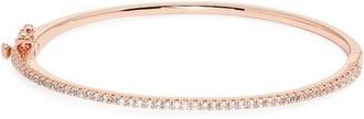Nordstrom Delicate Cubic Zirconia Bangle in Clear- Rose Gold at Nordstrom