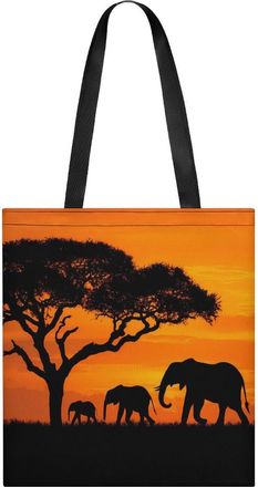 Generic Wild Elephant Family Tote Bag for Women Men Shoulder Bags Purses Pouch Handbags